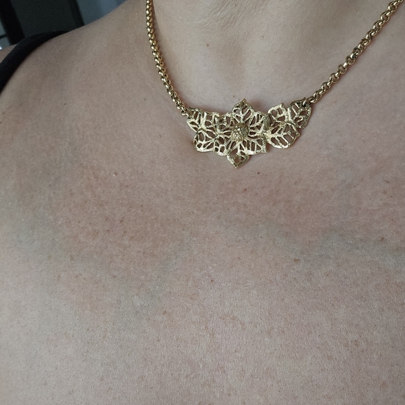 Dior Jewelry | Vintage Christian Dior Germany 1980s Chain Link Floral Necklace - Picture 12 of 12